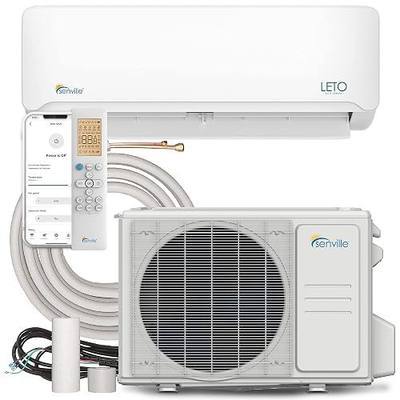 Senville LETO Mini Split Air Conditioner, Heat Pump, White, 24000 BTU | Ductless, Wall Mounted, Works with Alexa, Quiet Operation, 2 Ton, 208/230V, Energy Efficient Inverter