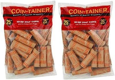 ATB 72 Pcs Preformed Quarter Tubes Paper Coin Wrapper Shotgun Roll
