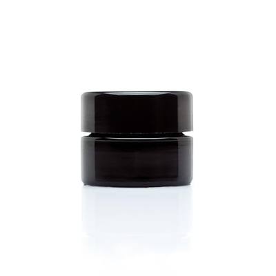 Infinity Jars Classic Black Glass Jar 5 ml (.17 fl oz) Ultraviolet Airtight Smell Proof Refillable Container Screw top Jar for Long term storage Coffee, Spices, Dried Goods Jar for Kitchen 10 Pack
