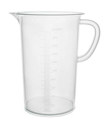 EISCO Plastic Pitcher, 2000mL (2L) - Molded Graduations - Chemical Resistant & Autoclavable Polypropylene - Measuring Jug