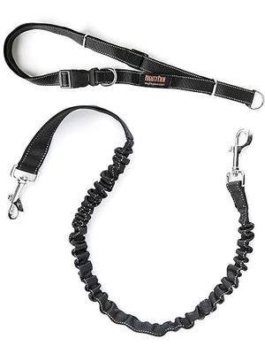 Mighty Paw Hands Free Dog Leash | Bungee Waist Leash for Dog Walking. Pet Running Hands Free Tether for Large, Medium & Small Breeds. Pet Waist Belt (36" - 48") Up to 150 lbs - Black