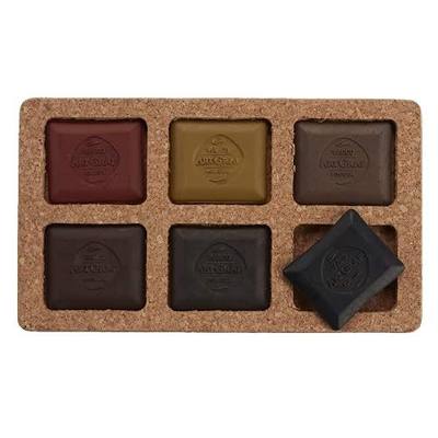 Art Graf Water Soluble Tailors Chalk Shaped Watercolor Paint Set, 6 Highly Pigmented Earth Tone Colors, Pigment Cakes for Painting & Drawing