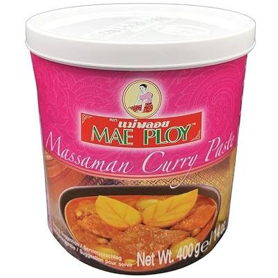 Mae Ploy Massaman Curry Paste 400g - Authentic Mild Thai Seasoning | Premium rich mild spiced curry base paste. Fragrant combination perfect for slow cooked beef potato and peanut stews