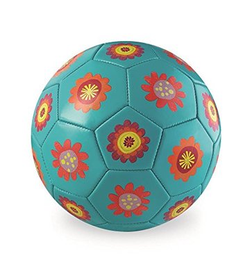 Crocodile Creek Kids Flowers Soccer Ball, Teal, 3"/7"