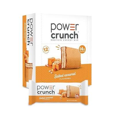 Power Crunch Protein Energy Wafer Bars, Salted Caramel, 1.4 Ounce (12 Count)