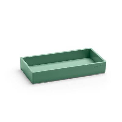Poppin Stackable Small Accessory Tray - Modular Lacquer Desk Trays for Office Organization, Color-Coordinated Office Supplies for Desk (Sage, Small Accessory)