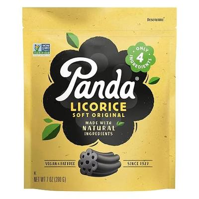 Panda ® | Natural Soft Original Licorice | Pure Black Licorice Candy Made with Only 4 Ingredients | Non-GMO Project Verified | Vegan & Fat Free | 200 G - 7 OZ x 4 – Resealable Bags Pack