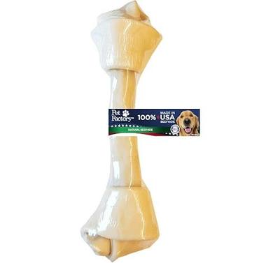 Pet Factory 100% Made in USA Beefhide 13-15" Knotted Bone Dog Chew Treat - Natural Flavor, 1 Count/1 Pack