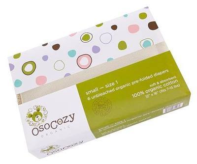 OsoCozy Organic Cotton Prefold Cloth Diapers (6pk) - Super-Soft, Thick, Absorbent, Durable and Ecologically Friendlier.