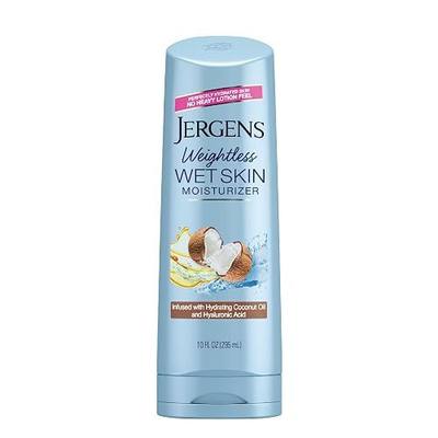 Jergens Wet Skin Body Lotion with Coconut Oil, In Shower Lotion for Dry Skin, Fast-Absorbing, Non-Sticky, Dermatologist Tested, 10 Ounce