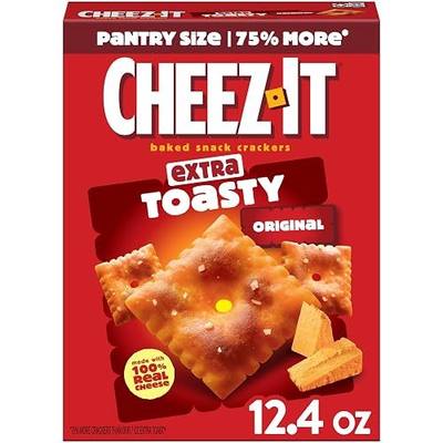 Cheez-It Cheese Crackers, Baked Snack Crackers, Lunch Snacks, Extra Toasty, 12.4oz Box (1 Box)