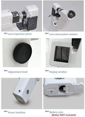 Huanyu Optical Lensometer Manual Portable Lensmeter Handheld Focimeter External Reading DC/AC Powered CP-1