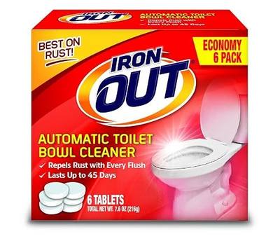 Iron OUT Automatic Toilet Bowl Cleaner, Repel Rust and Hard Water Stains with Every Flush, Household Toilet Cleaner, Pack of 1, 6 Tablets