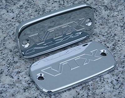 i5 CHROME MASTER CYLINDER CAPS compatible with Honda VTX 1800 VTX1800 2002-2008