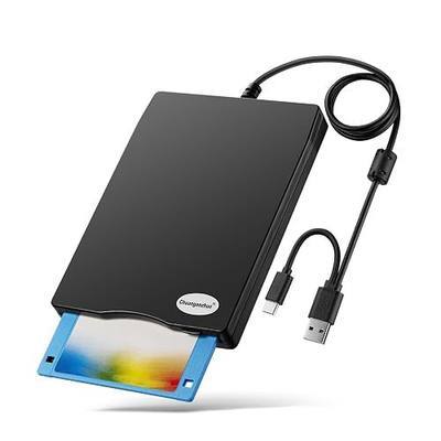 Floppy Disk Reader, 3.5 inch External USB Floppy Disk Drive Not Compatible with Mac, Compatible with Windows 11/10/10 Pro/8/7/2000/XP, Black