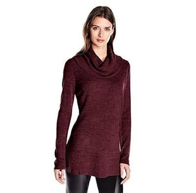 Women's Shaker-Stitch Cowl-Neck Pullover Sweater