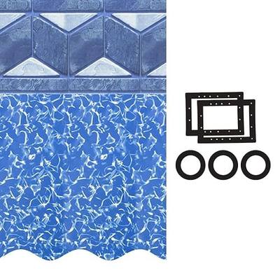 Smartline 15 ft x 30 ft Oval Swimming Pool Liner | Tuscan | Unibead Style | 52 Inch Wall Height | 25 Gauge Vinyl | for Steel Sided Above Ground Pools | Gasket Kit Included