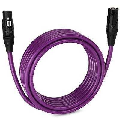 LyxPro 20 ft Balanced XLR Mic Cable, Male to Female, Purple