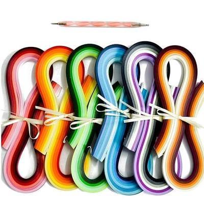 Quilling Paper Set with Slotted Tool (720 pcs 3x540mm 36 colors)