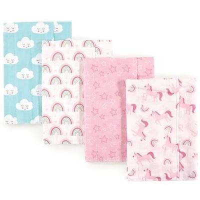 Luvable Friends Unisex Baby Cotton Flannel Burp Cloths, Rainbow, One Size