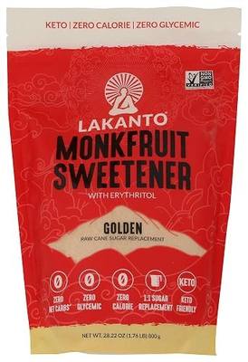 Lakanto Monk Fruit Sweetener All Natural Sugar Substitute, Golden,28.22 Ounce, 1.76 Pound (Pack of 1)