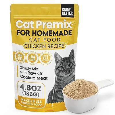 Know Better Chicken Recipe Premix for Raw & Cooked Homemade Cat Food(4.8Oz) | Human-grade, grain-free & gluten-free blend makes up to 6 lbs with taurine, omega-3, vitamins & minerals for all life stages.