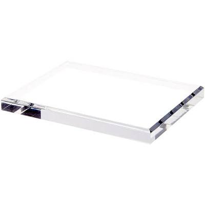 Plymor Clear Acrylic Rectangular Beveled Display Base, 8" W x 6" D x 0.75" H