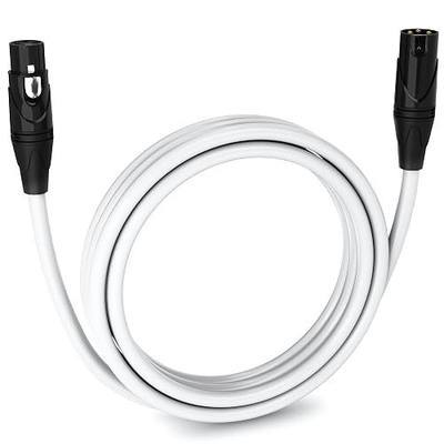 LyxPro 10 ft Balanced XLR Mic Cable, Male to Female, White