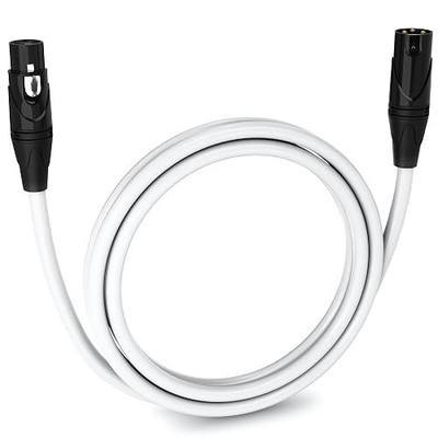 LyxPro 6 ft Balanced XLR Mic Cable, Male to Female, White