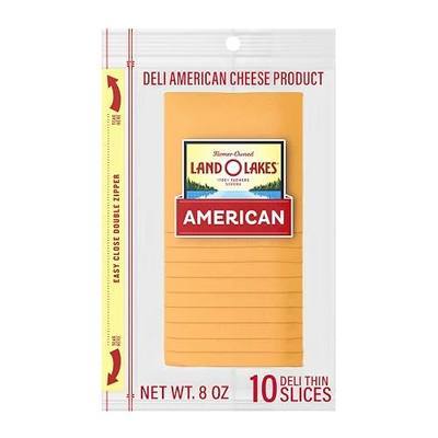 Land O Lakes Yellow Deli American Cheese, Packaged Sliced Cheese, 8oz, 10 Slices