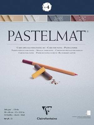 Clairefontaine 96112C Pastelmat Pad (Card for Pastel), 30x40cm, Dark, Light Blue, Wine, Sand, 30 x 40 cm, Assorted Colours