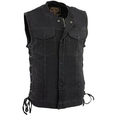 Milwaukee Men's Denim Club Vest with Lace Hidden Snap and Zip