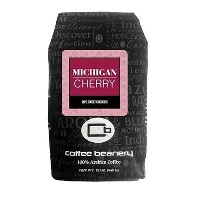 Michigan Cherry Flavored Coffee by Coffee Beanery, 12oz Ground, Medium Roast, 100% Specialty Arabica Coffee, Gourmet Flavored Coffee