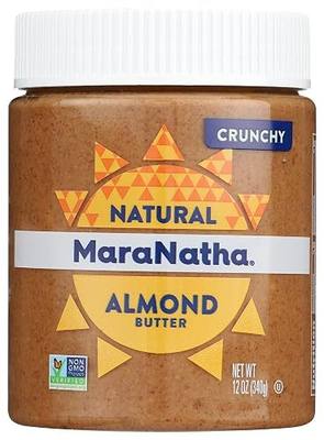MaraNatha Natural Crunchy Almond Butter, No Stir, 12 Ounce Jar