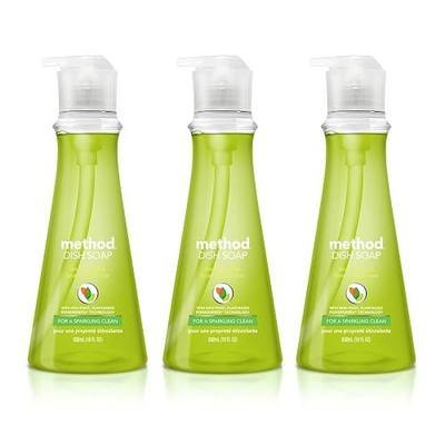 Method Dish Soap, Lime + Sea Salt, Tough on Grease, 18 Fl Oz (Pack of 6)