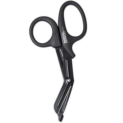 Madison Supply 7.5 Inches Premium Stainless Steel Trauma Shears for Left and Right Hand - Non-Stick Coated Blades Medical Scissors - Durable Fluoride-Coated Nurse Scissors - Black