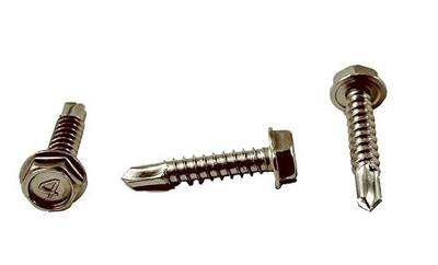 Chenango Supply #10 x 1 Stainless Hex Washer Head Tek Screws
