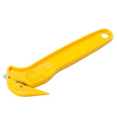 3/Pack Pacific Handy Cutter DFC364NSFY Food Safe Film Cutter, Cryovac Cutter, Stretch Wrap, Shrink Wrap Cutter, Banding Cutter, Carton Cutter, Box Cutter w/Tape Splitter, Disposable, Yellow