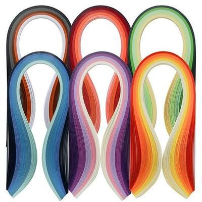 JUYA Multi-Color Quilling Strips Set 600 Strips 30 Colors 39cm 3mm | 30 Color Shades, 6 Color Series, 120GSM Paper, 3mm (0.12") Width for Quilling Projects