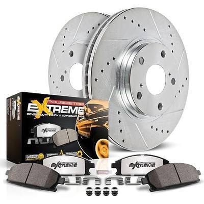 PowerStop Front Brake Kit For Ford F-250 Super Duty 2012-22 |F-350 Super Duty 2013-22 |F-450 Super Duty 2013-16 -Truck & Tow Carbon Fiber Ceramic Brake Pads+Drilled & Slotted Rotors Upgrade, K6403-36