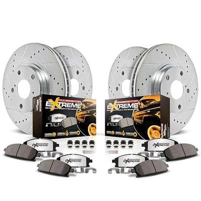 PowerStop Front & Rear Brake Kit For Chevrolet Silverado 3500 HD 2012-19 |GMC Sierra 3500 HD 2012-19 - Truck & Tow Carbon Fiber Ceramic Brake Pads + Drilled & Slotted Rotors Upgrade, K6259-36