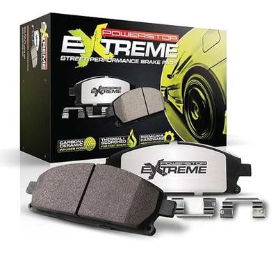 PowerStop Rear Brake Pads for Cadillac ATS 2016-19 |Chevrolet Camaro 2016-20 |Corvette 2014-19 |Ford Mustang 2016-20 - Z26 Carbon-Fiber Ceramic Brake Pads with Installation Hardware, Z26-1718