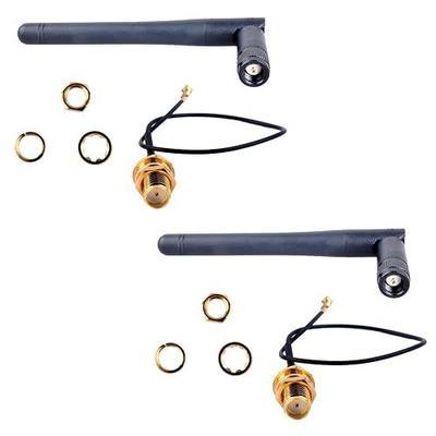 2PCS 2.4G WiFi Antenna with U.FL to Female SMA Cable | 3DBI Gain Antenna for Arduino Wemos D1 M1 ESP8266 ESP32 ESP-07