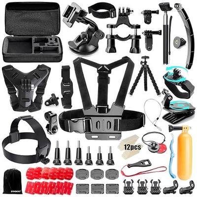 Upgraded 70 in 1 Action Camera Accessories Kit for GoPro Hero 12 11 10 9 8 7 6 5 4 3-Go Pro Black Sliver Session Fusion Max-Mount Case for AKASO APEMAN SJCAM DBPOWER Insta360 Xiaomi Yi DJI