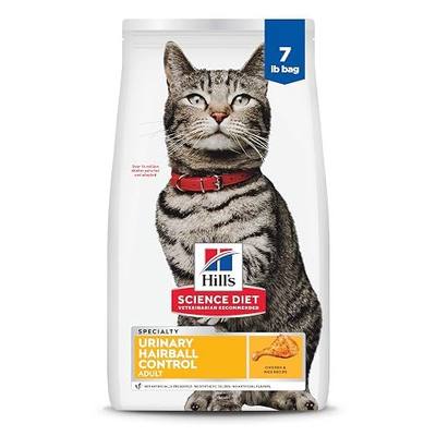 Hill's Science Diet Adult Urinary & Hairball Control Dry Cat Food | #1 Veterinarian Recommended, Chicken Recipe, 7 lb. Bag