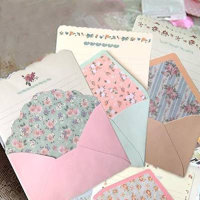 SCStyle 32 Cute Writing Paper with 16 Envelope -(Letter Paper 7.1x5.2 inch) | (32 Pcs Stationery Paper And 16 Pcs Envelopes Set ) Cute Kawaii Lovely Special Design Stationery Paper with Envelope
