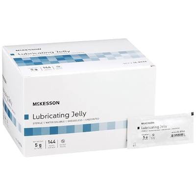 McKesson Lubricating Jelly, Sterile Individual Packets, 5 g, 144 ct | Water Soluble Lubricant Gel, For Surgical, Medical, Personal, Water Based Non-Sticky, Non-Greasy Lubricant Gel, Medical Grade