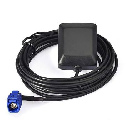 Eightwood Waterproof Active Navigation GPS Antenna Fakra Blue C Female Right Angle Magnetic Base for Car Stereo Head Unit
