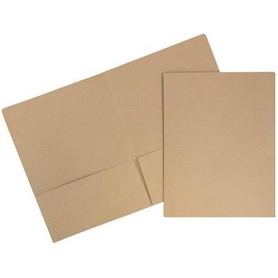 LUXPaper 9" x 12" Presentation Folders | Two Pocket | Grocery Bag Brown | 18pt. Cover | 10 Qty