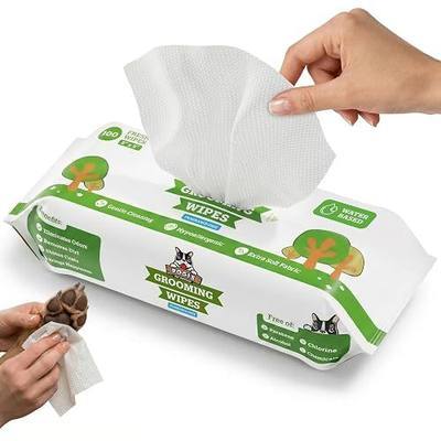 Pogi’s Dog Grooming Wipes – Hypoallergenic Pet Wipes for Paws, Body & Butt – Cleaning & Hydrating, Fragrance Free, 100 Count
